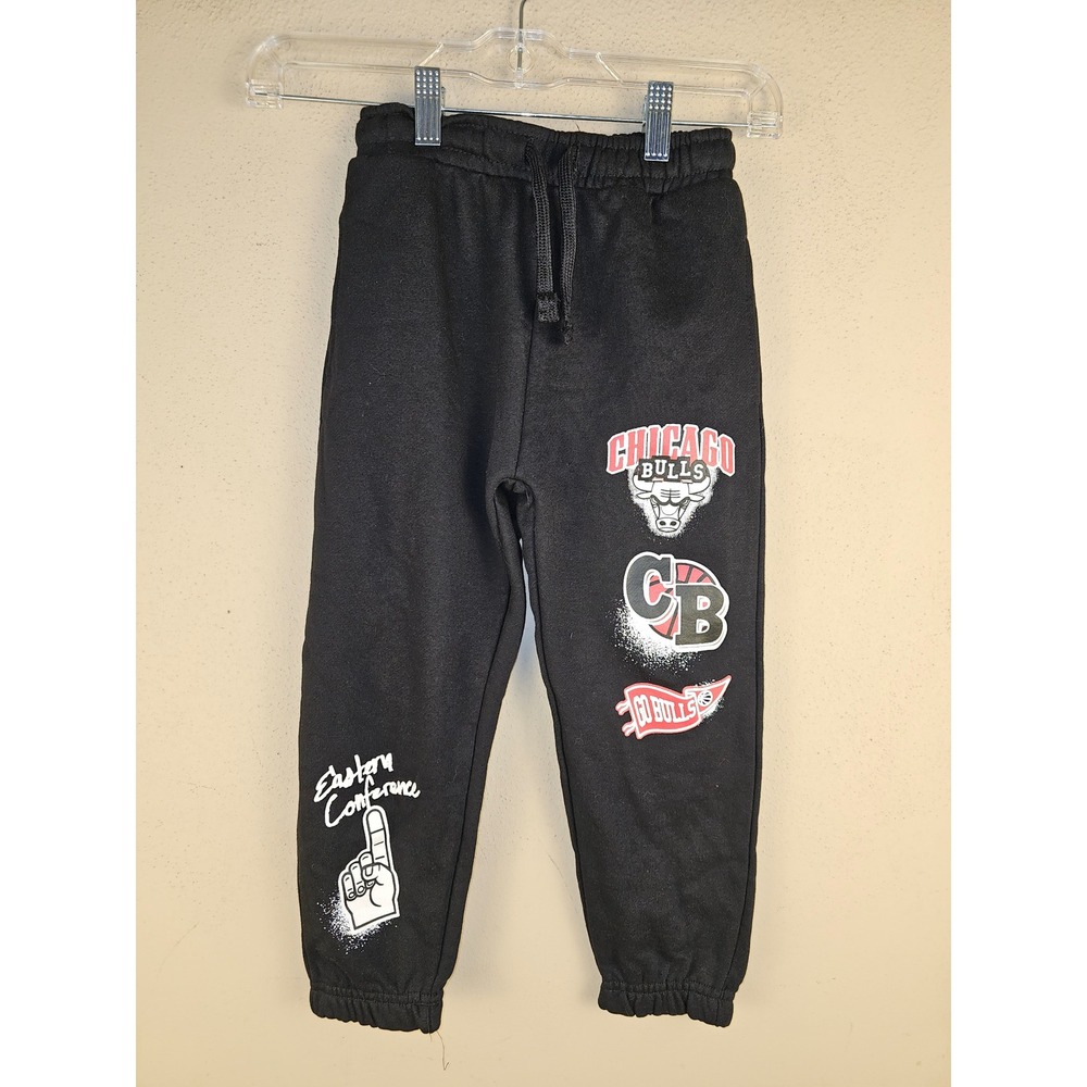 NWOT Zara X NBA Boys‎ Black Chicago Bulls Sweatpants 6 7